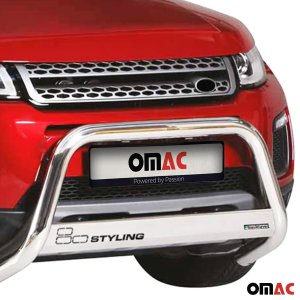 Land Rover Range Rover Evoque Bull Bar - Omac - Steel - Silver - '16-'19 Land Rover Range Rover Evoque Bull Bar - Omac - Steel - Silver - '16-'19